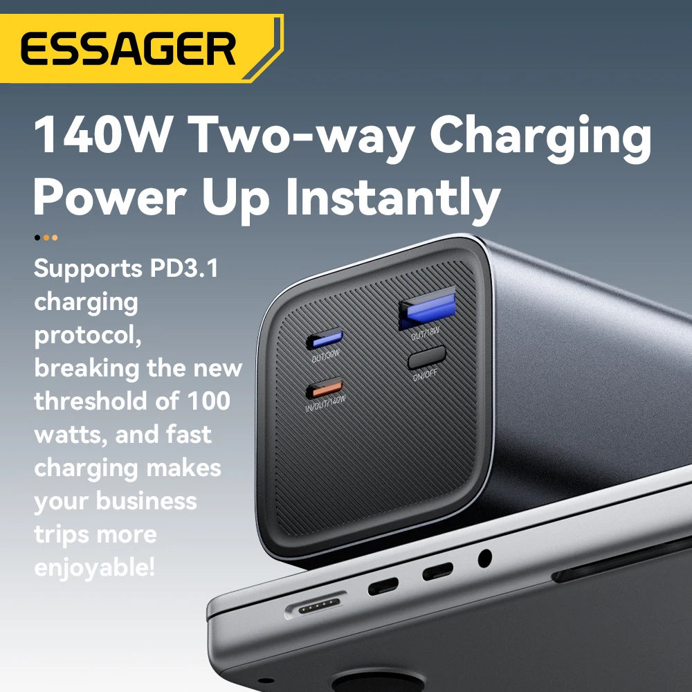 ESSAGER 140W 27000mAh Power Bank PD3.1 Fast Charging Display Portable Power Bank SPOT