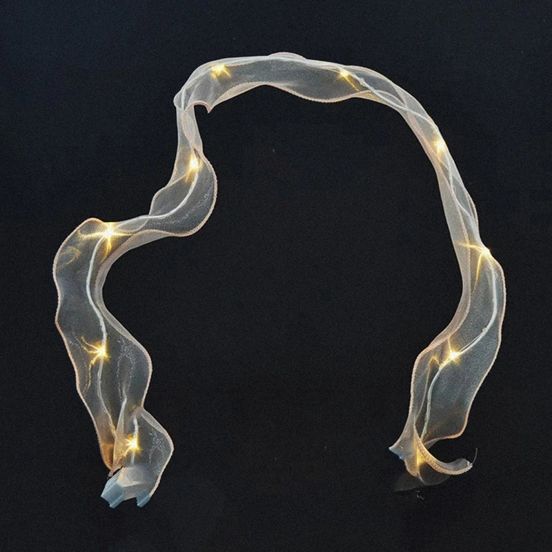 Luminous Gauze Ribbon Cake Decoration – DIY Birthday Party Cake Ribbon Decoration SPOT pink4