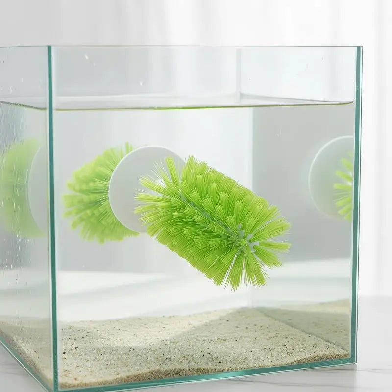 Turtle Shell Scrubber Brush & Feeding Ball – Suction Cup Reptile Tank Accessory SPOT