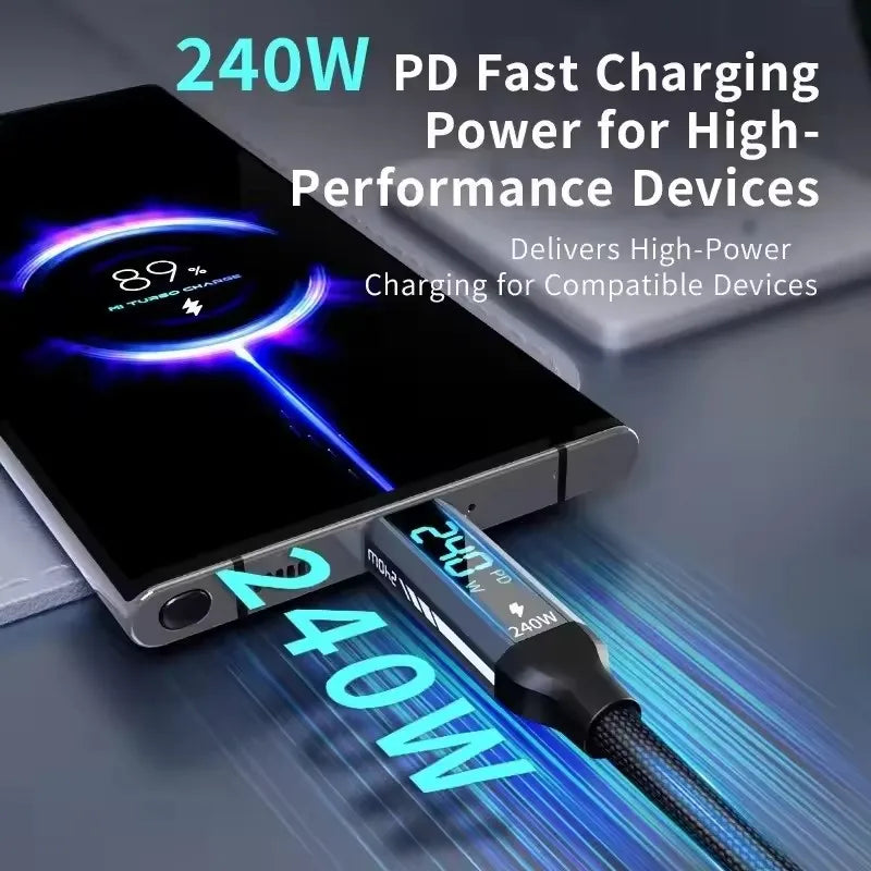 USB 4 Cable 240W 40Gbps 8K Thunderbolt 4 Type-C Fast Charge USB-C Cable SPOT