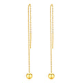 Stainless Steel Ball Dangle Threader Earrings – Long Chain Threader Drop Earrings SPOT ED-652G