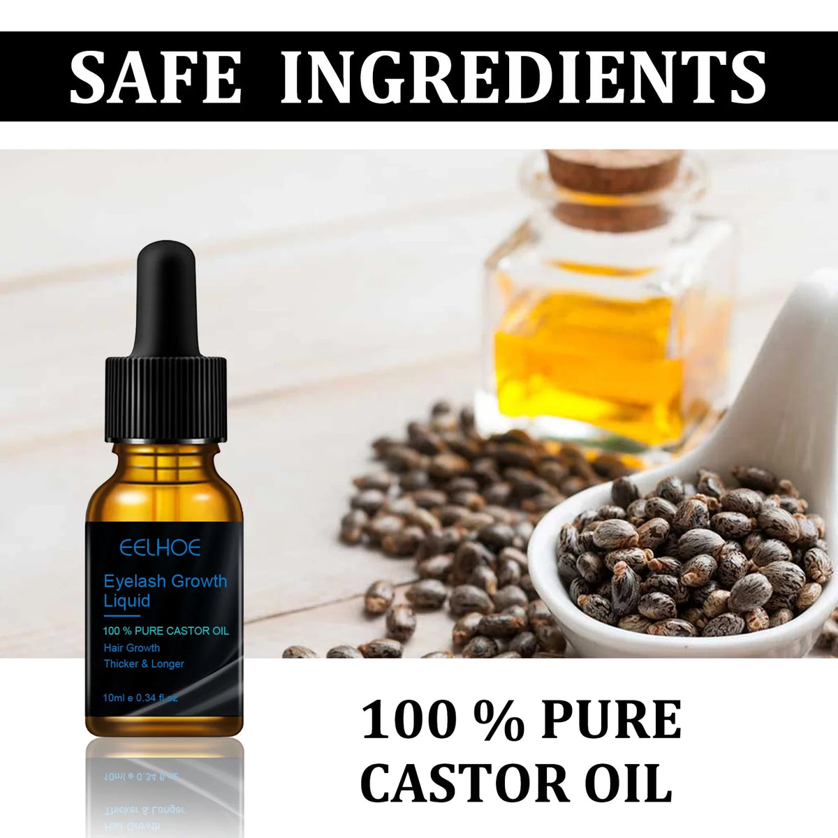 Eelhoe Castor Oil Eyebrow & Lash Growth Serum 10ml Brow & Lash Serum SPOT