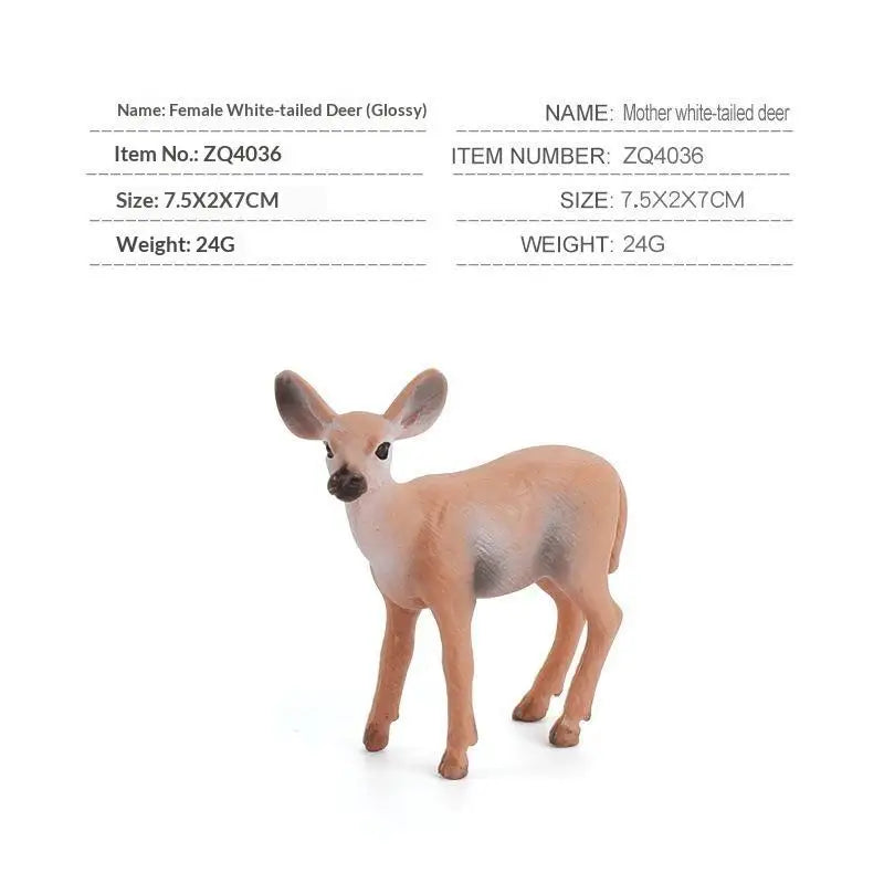 Deer & Fox Miniature Animal Figures – PVC Home Decor Statues Miniature Animal Figurine SPOT A2