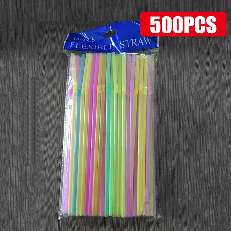 Multicolor Drinking Straws 100–1000 Pcs | Party & Cocktail Drinking Straws SPOT Multicolor-500PCS