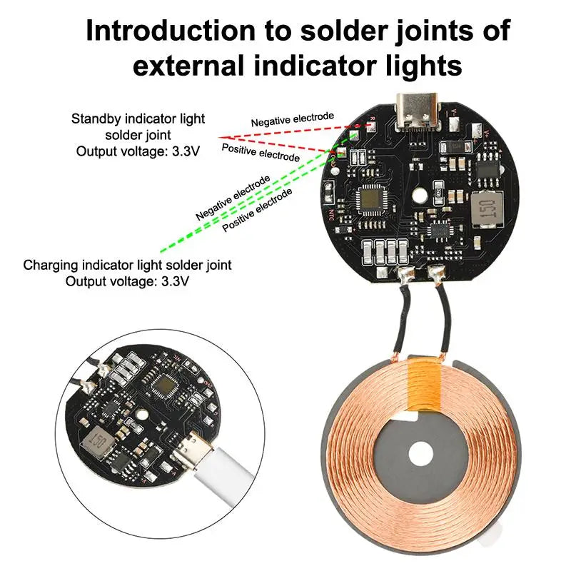 20W Wireless Charging Module 12V/24V – Qi Fast Charge Circuit Board Wireless Charging Module SPOT
