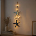 Wooden Sea Star Wall Hanger – Coastal Beaded Ornament, 59cm Coastal Wall Hanging SPOT Starfish Led