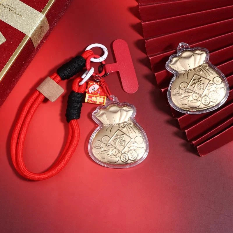 2026 Lucky Fu Bag Keychain – Gold Backpack Charm & Lanyard Keychain Charm SPOT