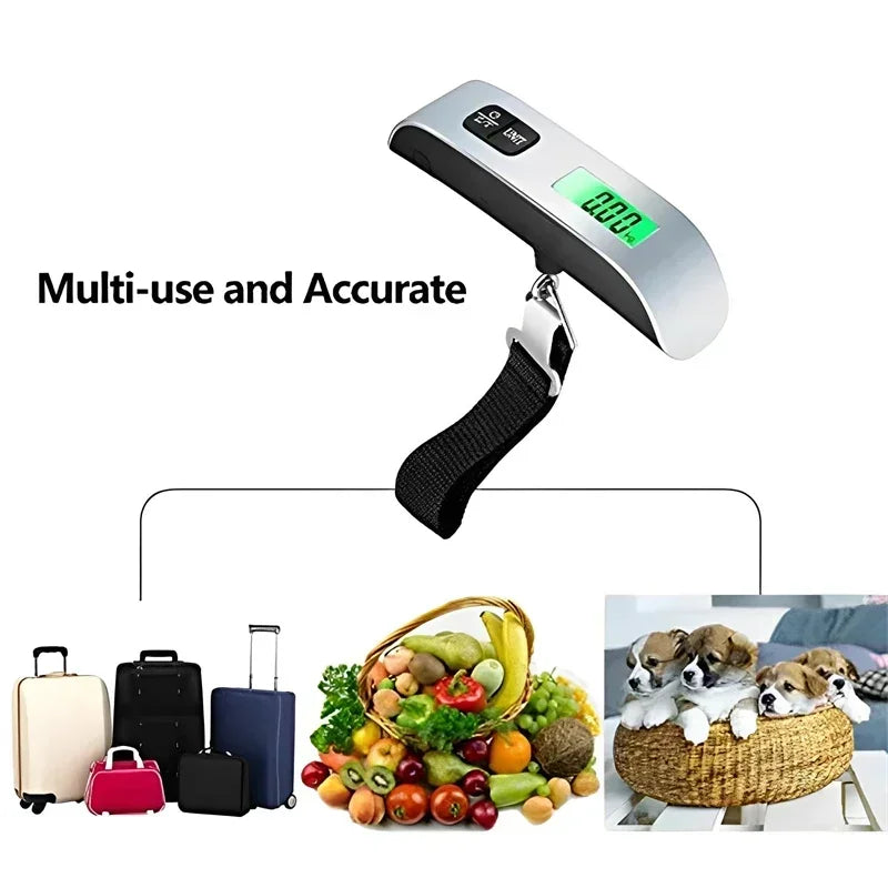 Portable Digital Luggage Scale 50kg/110lb – LCD Hanging Scale Digital Luggage Scale SPOT