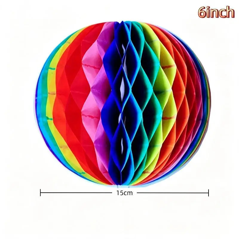 Rainbow Honeycomb Paper Balls 15–30cm | Party Wedding Decor Party Decoration Ball SPOT A114