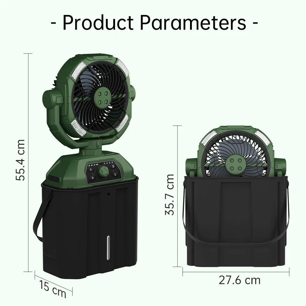 USB Rechargeable Portable Camping Fan with Spray Cooling Portable Camping Fan SPOT