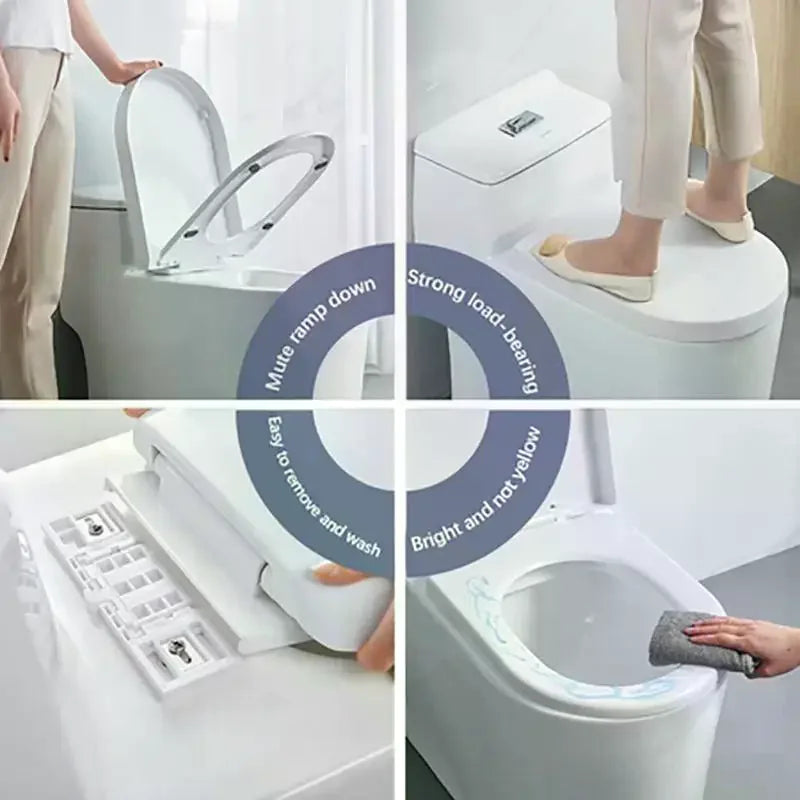 Universal Slow-Close Toilet Seat Cover – U/V/O Type PP Board Toilet Seat Cover SPOT