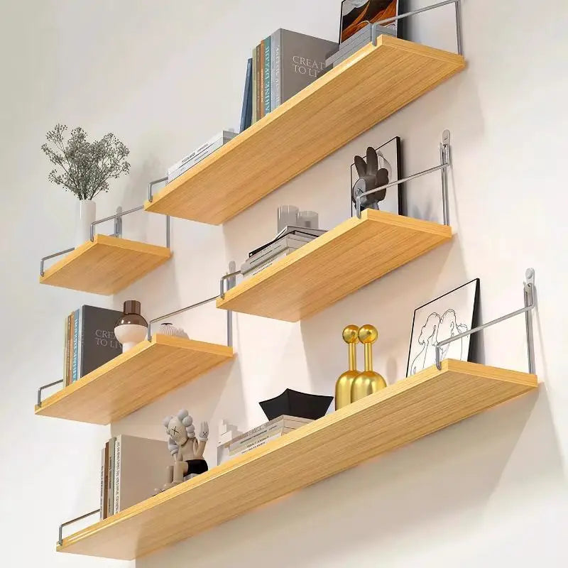 No-Drill Wooden Wall Shelf – Adhesive Hanging Organizer Wall Storage Shelf SPOT