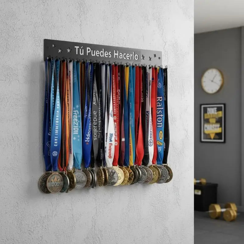 Wall-Mounted Metal Medal Display Rack – Holds 20+ Awards Medal Display Rack SPOT