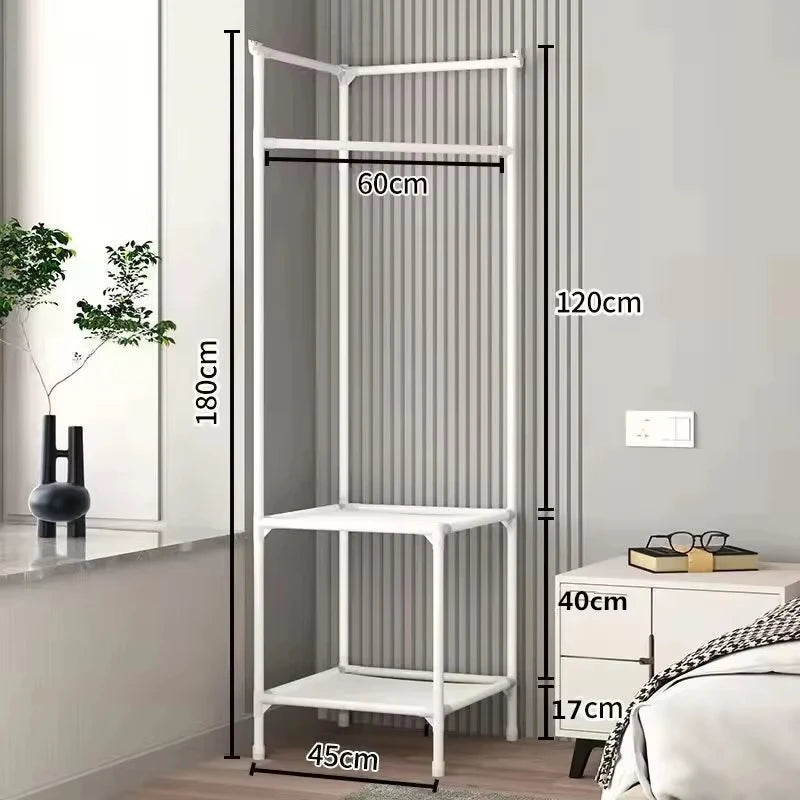 Corner Coat Rack – Multi-Layer Floor Standing Metal Shelf Corner Coat Rack SPOT