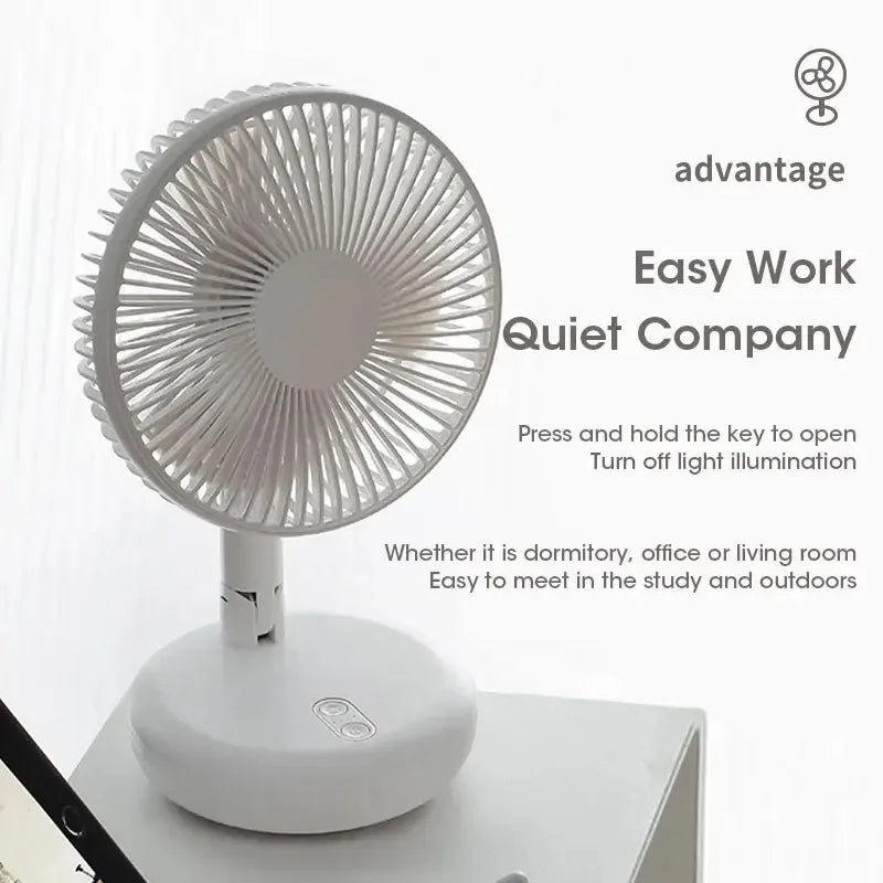 Foldable Telescopic Floor Fan – USB Rechargeable, 3 Speeds Portable Floor Fan SPOT