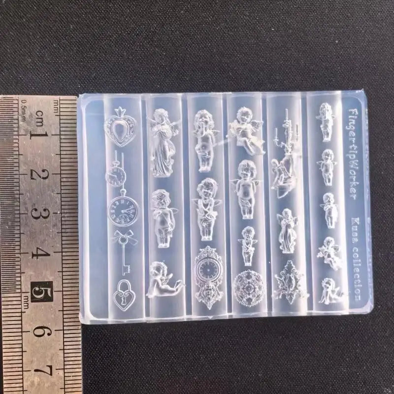 3D Silicone Nail Mold – Angel, Clock & Heart DIY Nail Art Nail Art Mold SPOT