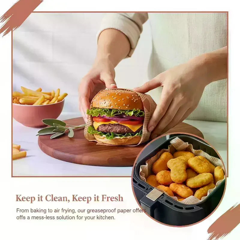 Greaseproof Food Liner Paper 50 Sheets – Retro Newspaper Print Food Liner Paper SPOT