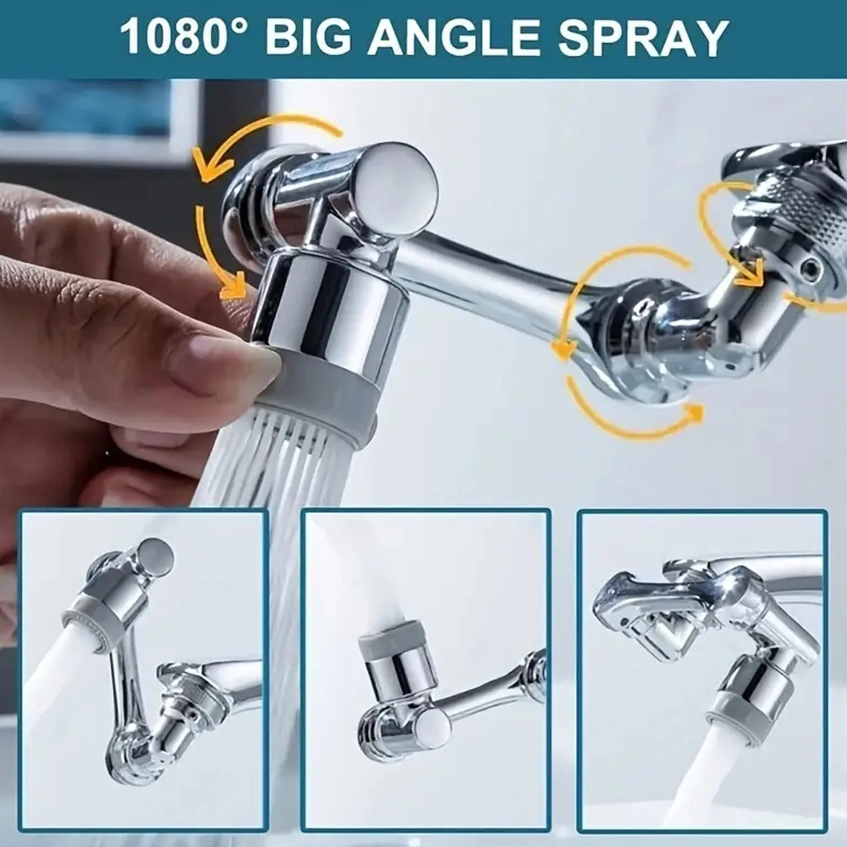 360° Rotating Faucet Extender – Foldable Sink Spray Head Faucet Extender SPOT