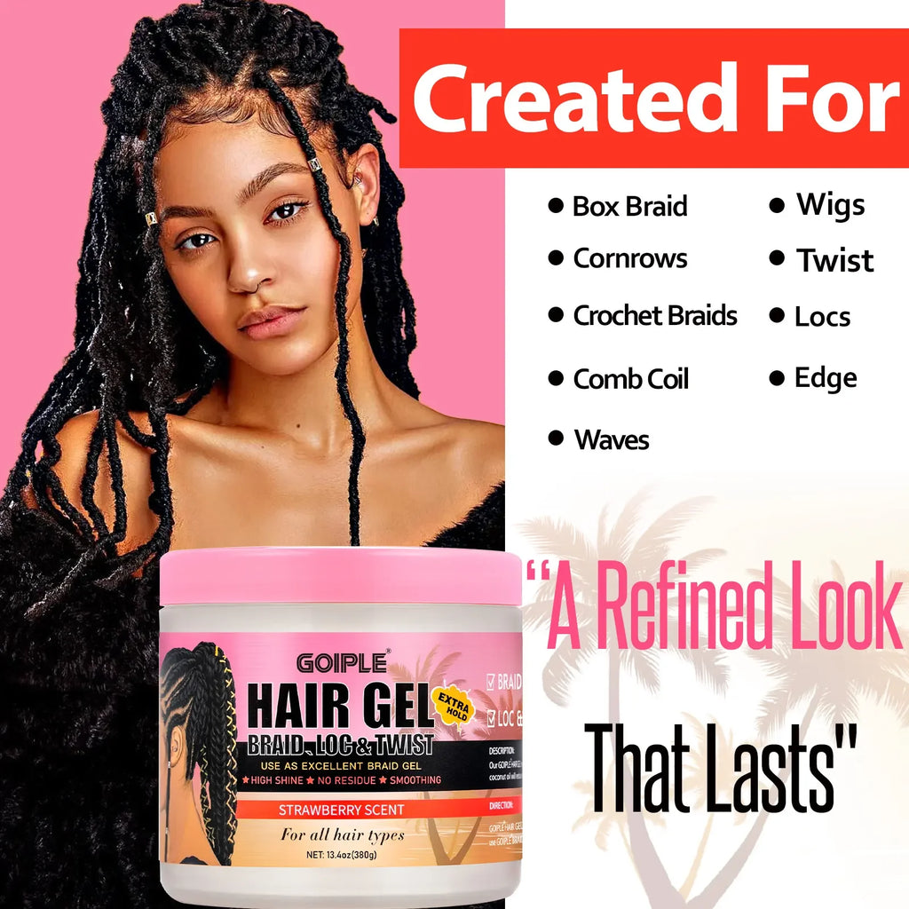 GOIPLE 380g Strawberry Hair Styling Gel – Strong Hold, No Flake Hair Styling Gel SPOT