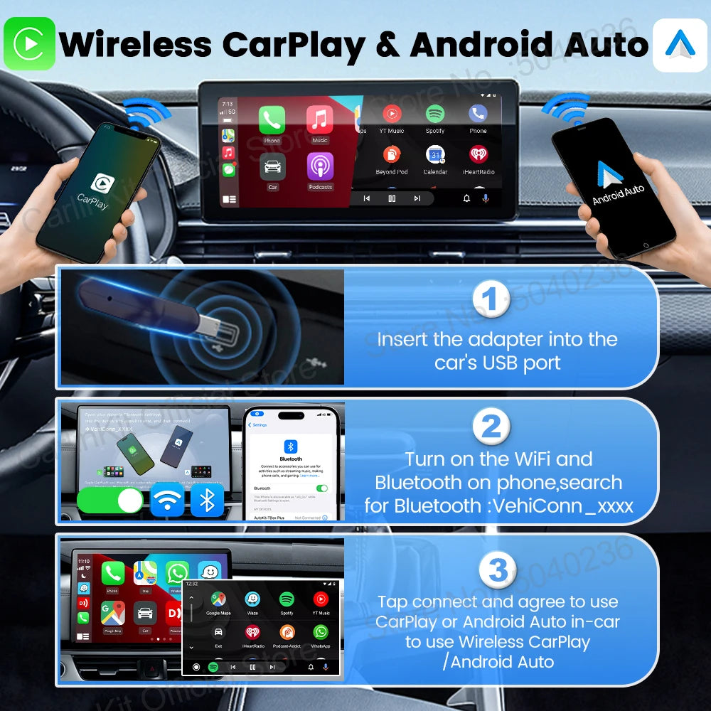 CarlinKit Mini Ultra Wireless CarPlay & Android Auto Adapter Wireless CarPlay Adapter SPOT