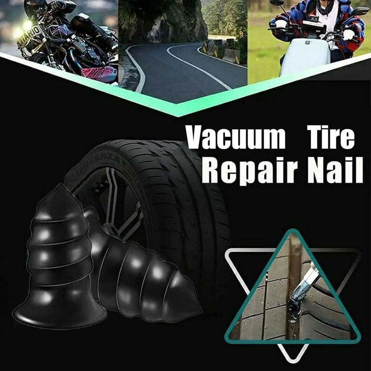 32-Pc Tubeless Tire Repair Rubber Nail Kit – Car & Motorcycle Tire Repair Kit SPOT