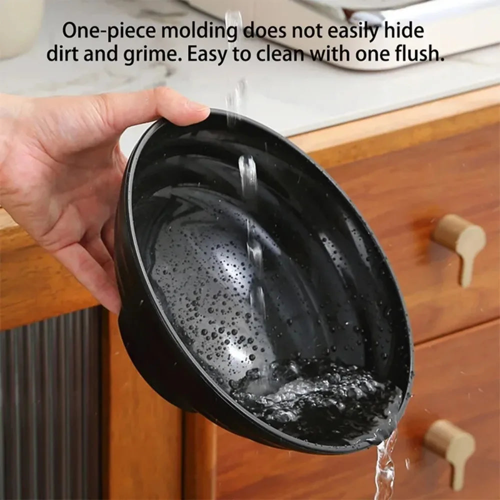 Thickened Plastic Ramen Bowl – Large, Heat-Resistant, Black Plastic Serving Bowl SPOT