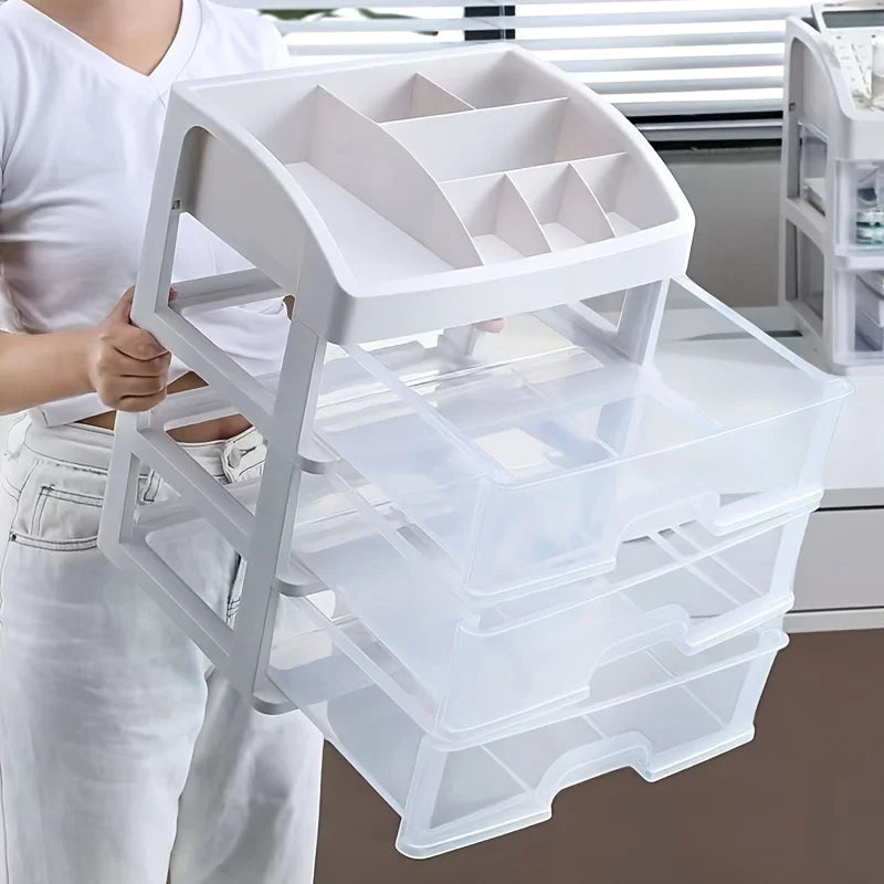 Multi-Layer Transparent Makeup Organizer with Drawers Makeup Organizer SPOT