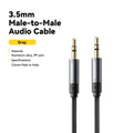 Essager 3.5mm Male to Male AUX Audio Cable | 5 Lengths AUX Audio Cable SPOT Grey 0.5m