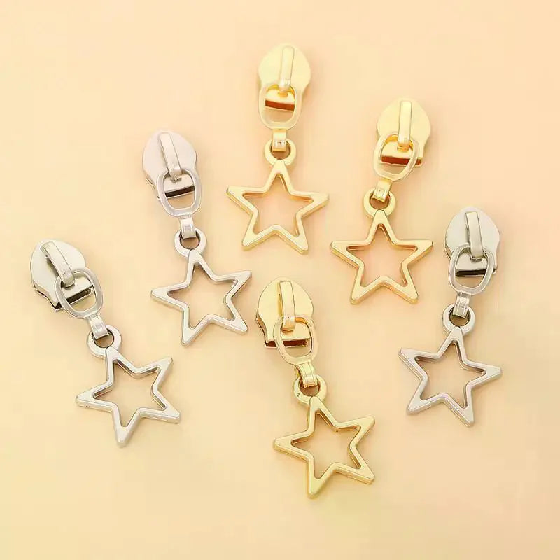 10-Pack Star Zipper Pull Replacements – Zinc Alloy Slider Kit Zipper Pull Replacement SPOT