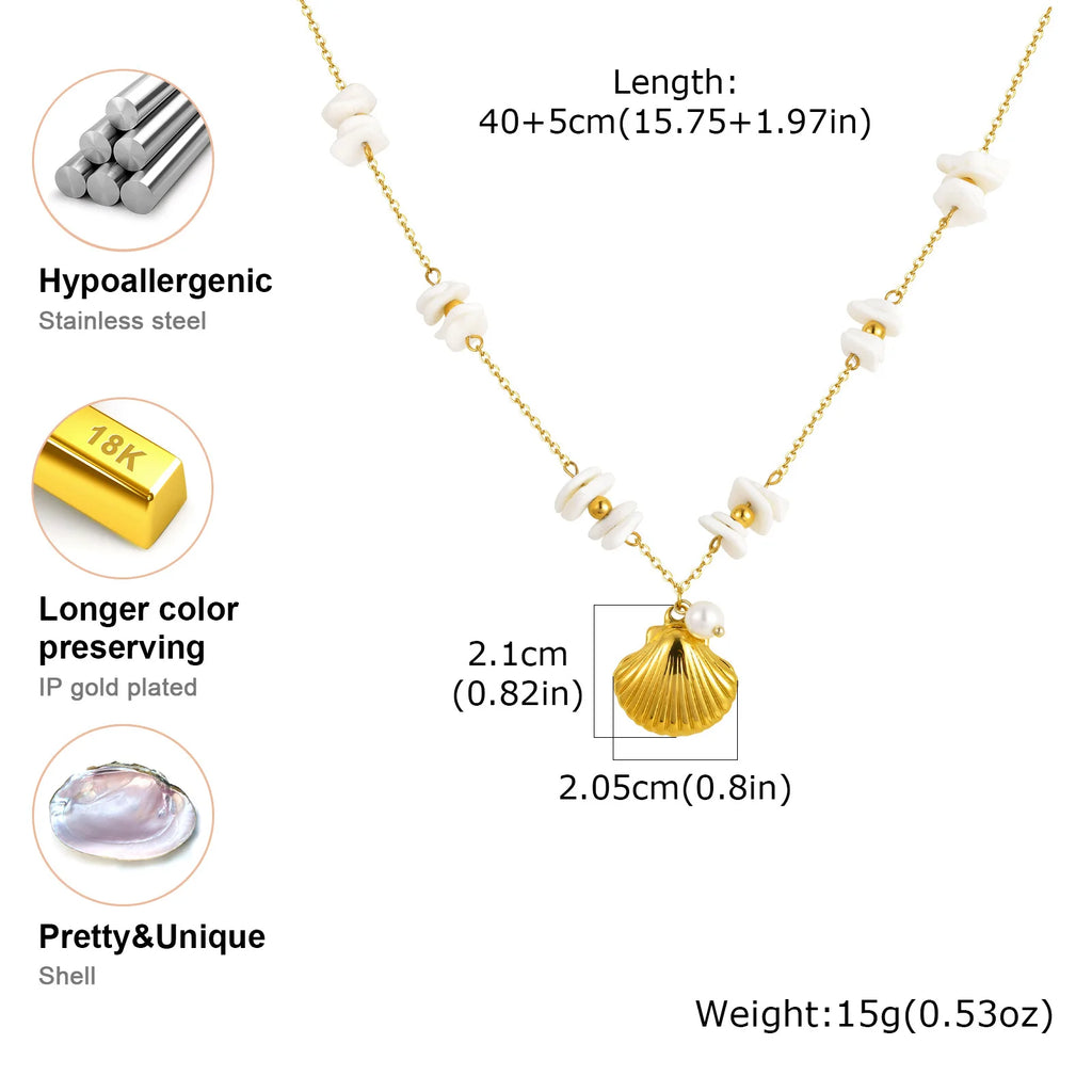 Puka Shell Pendant Necklace for Women – Waterproof Beach Jewelry Shell Pendant Necklace SPOT