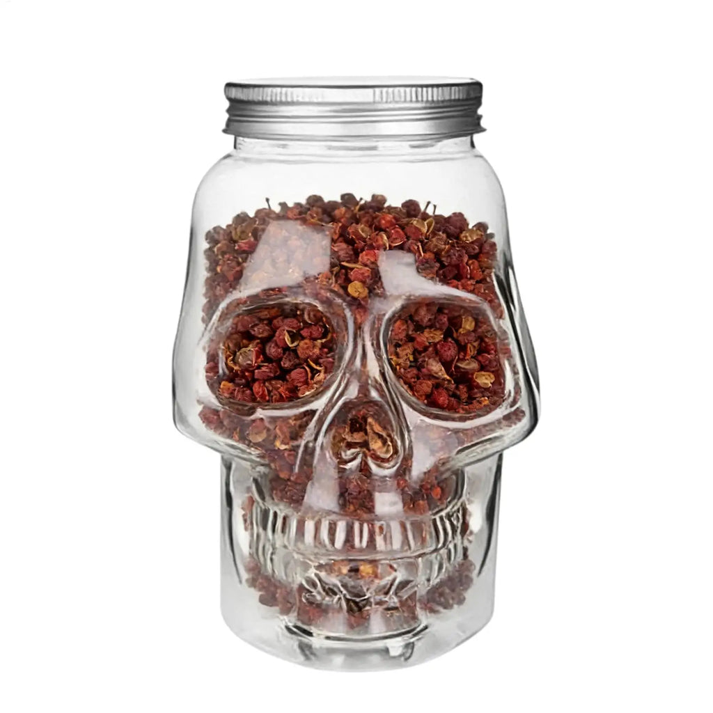 Skull Jars with Lid 500ml & 800ml – Spooky Gothic Storage Novelty Storage Jar SPOT