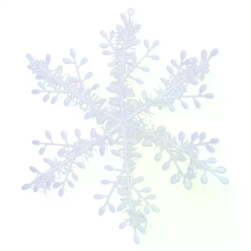 White Glitter Christmas Snowflake Ornaments – Iridescent PVC Christmas Ornaments SPOT