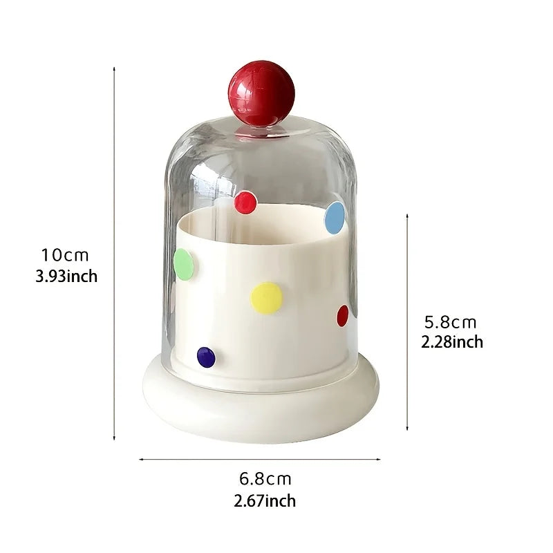 Polka Dot Bathroom Storage Box with Dustproof Dome Cover Bathroom Storage Box SPOT