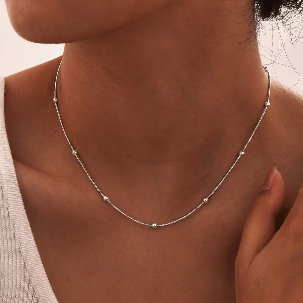 Meaeguet 1mm Ball Chain Necklace – Stainless Steel Women's Ball Chain Necklace SPOT