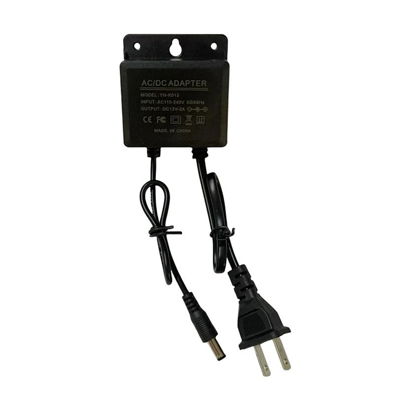 Waterproof 12V 2A Power Adapter – EU/US Plug for CCTV & DVR Power Adapter SPOT Black US Plug