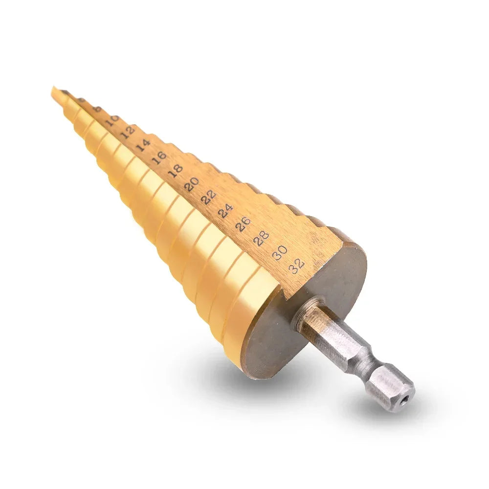 Titanium HSS Step Drill Bit Set – 3-12mm, 4-12mm, 4-20mm Step Drill Bit Set SPOT