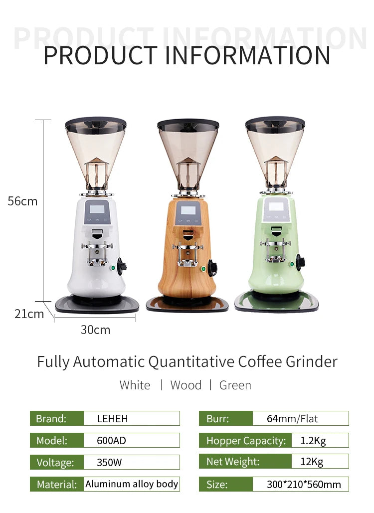 64mm Flat Burr Commercial Coffee Grinder | Espresso Electric Burr Coffee Grinder SPOT