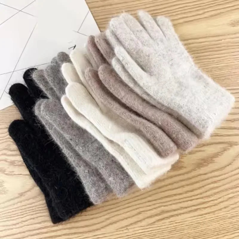 Women's Knit Cashmere Winter Gloves – Warm Full Finger Knit Winter Gloves SPOT