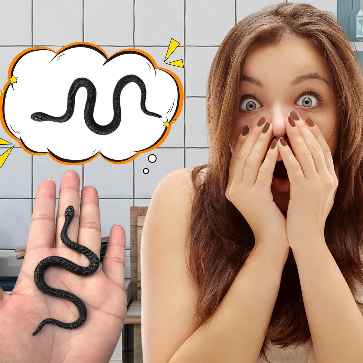 Realistic Rubber Cobra Snake Toy – Prank Toy for Halloween & Parties Novelty Prank Toy SPOT