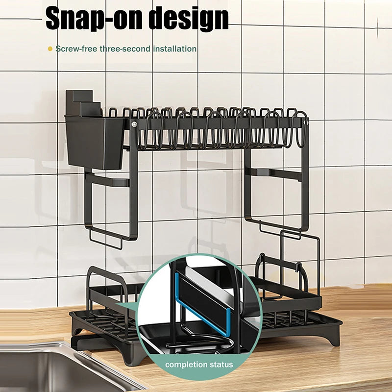Double-Layer Dish Drying Rack – Bowl & Utensil Storage Shelf Dish Drying Rack SPOT