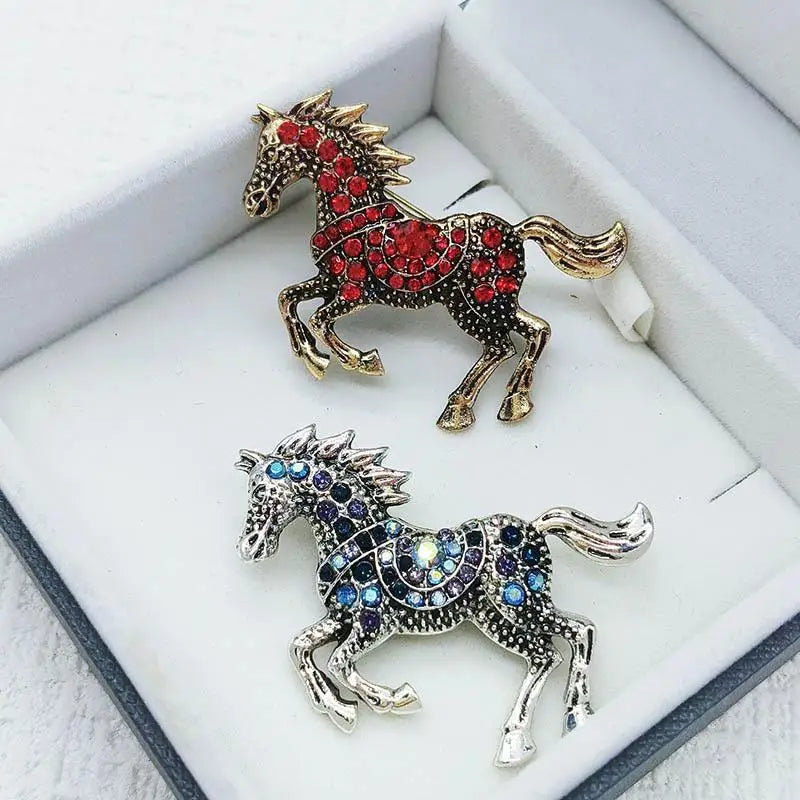 Rhinestone Horse Brooch – Zodiac Animal Lapel Pin for Women Brooch Lapel Pin SPOT