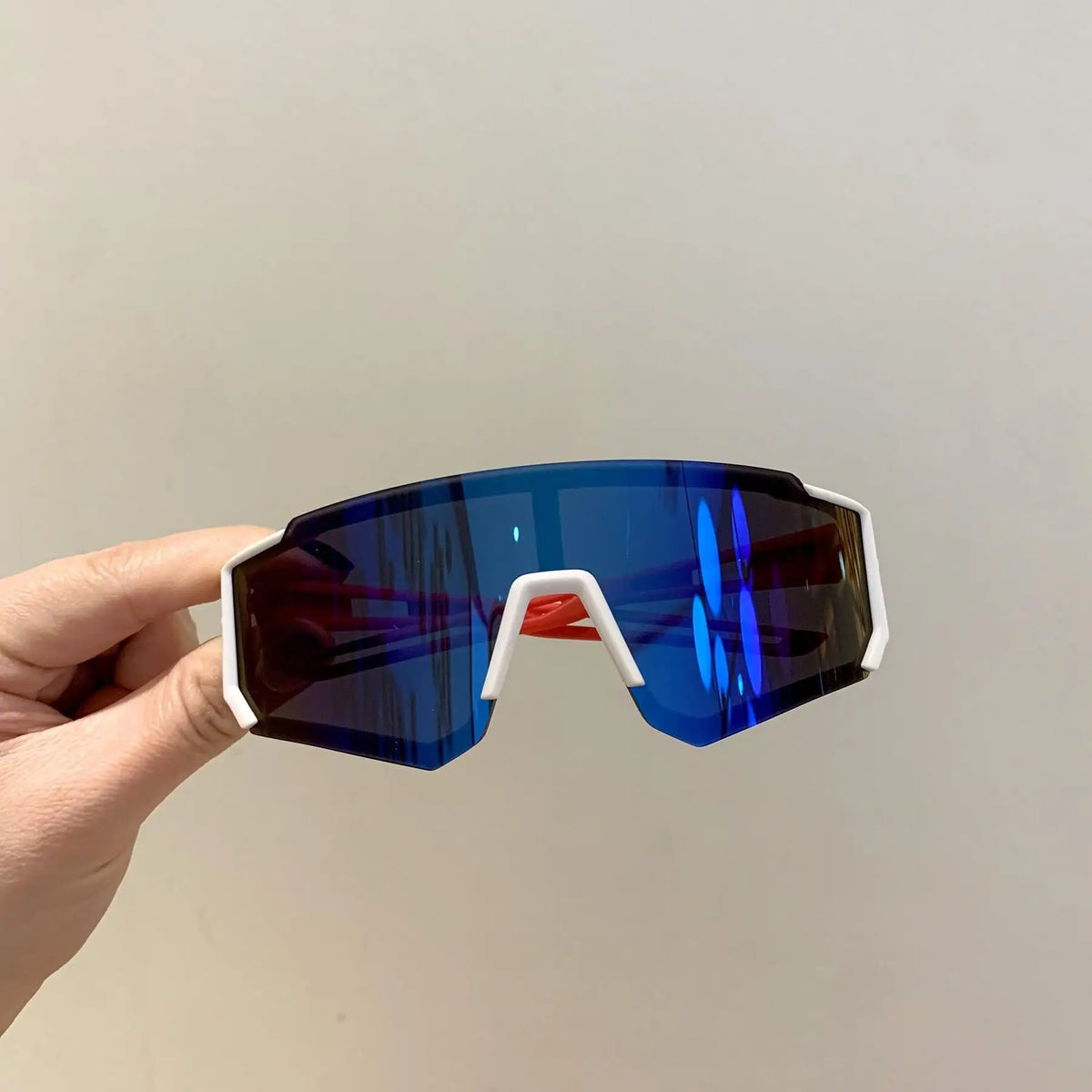 Kids Cycling Sunglasses UV400 Windproof Outdoor Goggles Kids Sport Goggles SPOT White Blue A