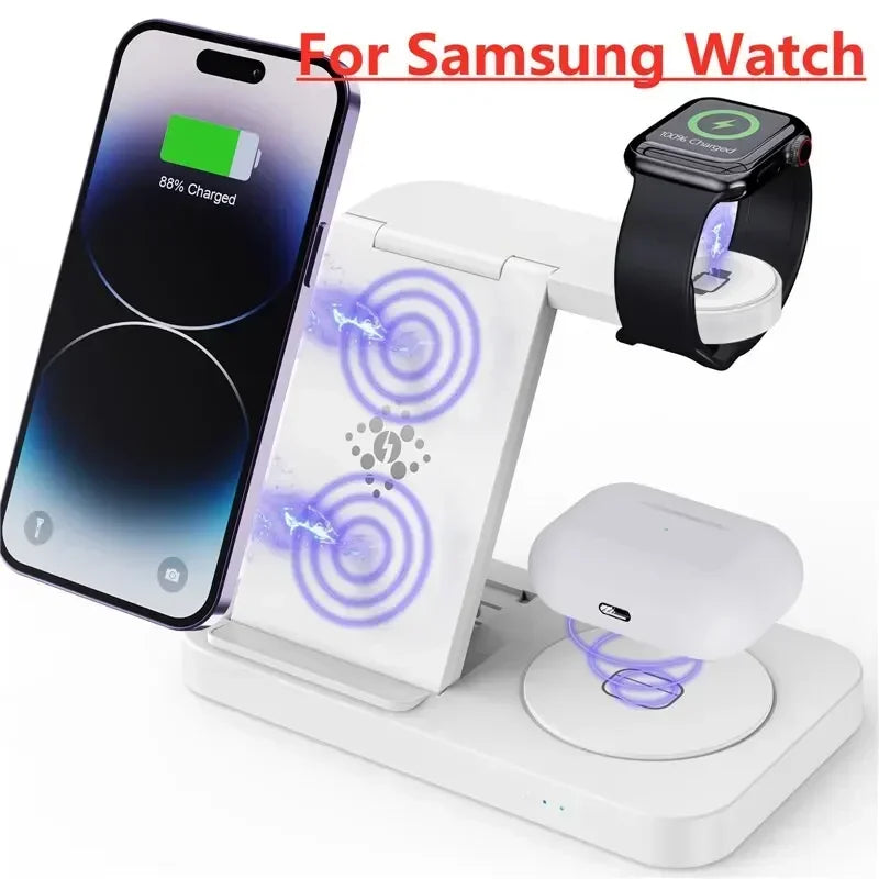 VIKEFON 4-in-1 Foldable Wireless Charging Station | Travel Dock Wireless Charging Dock SPOT For Samsung Watch 1