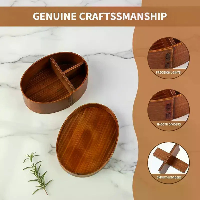 Japanese Natural Wooden Bento Box – Kids School Lunch Wooden Bento Box SPOT