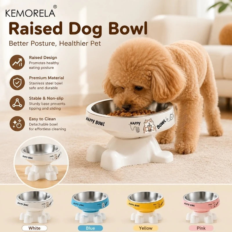 Elevated Stainless Steel Pet Bowl – Anti-Slip Cats & Dogs Elevated Pet Bowl SPOT