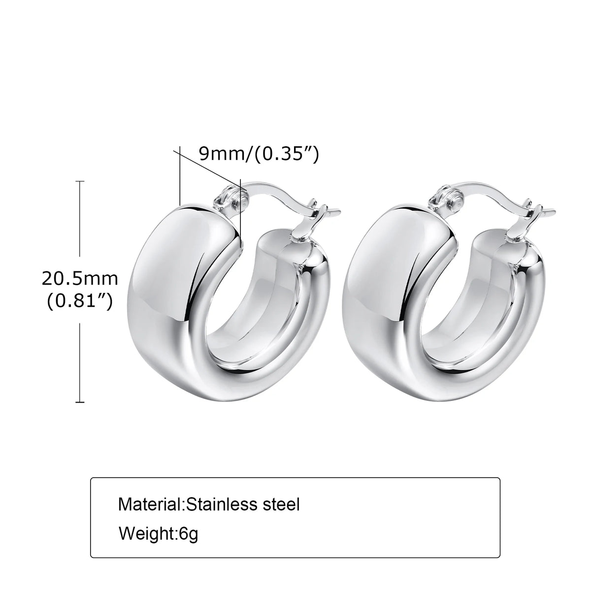 Meaeguet Tube Huggie Hoop Earrings – Stainless Steel Hoops Huggie Hoop Earrings SPOT
