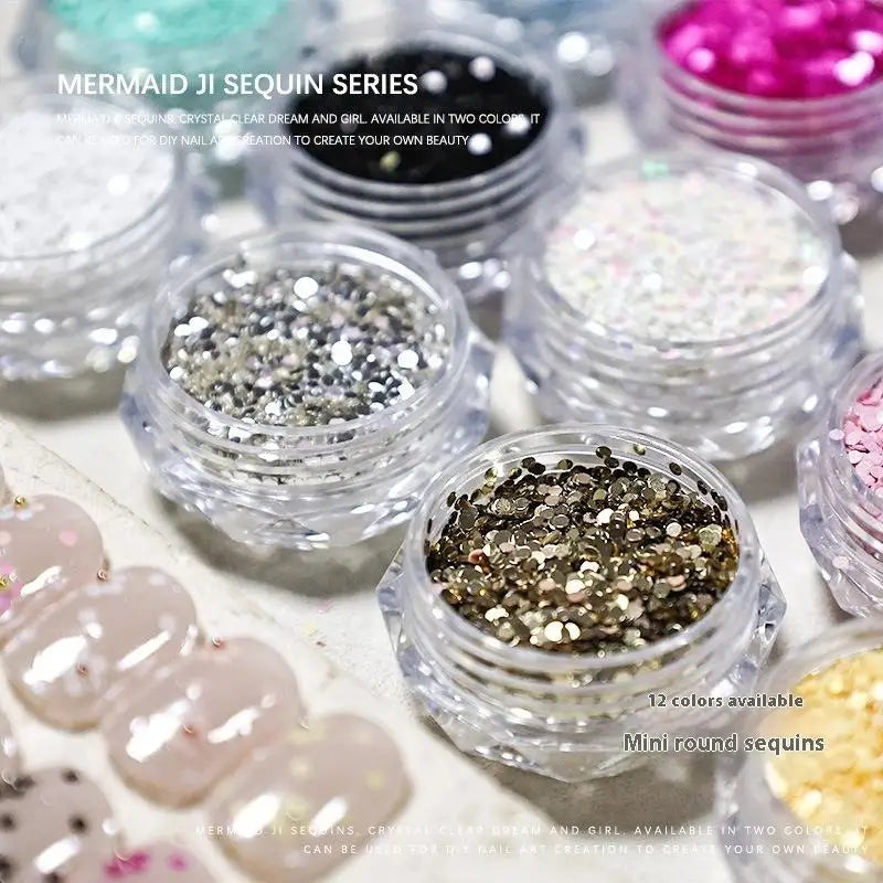 1mm Mini Circular Nail Glitter – Sparkling DIY Nail Art Sequins Nail Art Glitter SPOT
