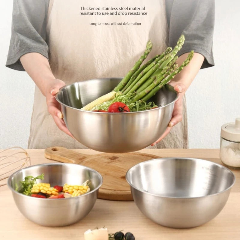 4-Piece Stainless Steel Nesting Mixing Bowl Set | Food Prep Mixing Bowl Set SPOT