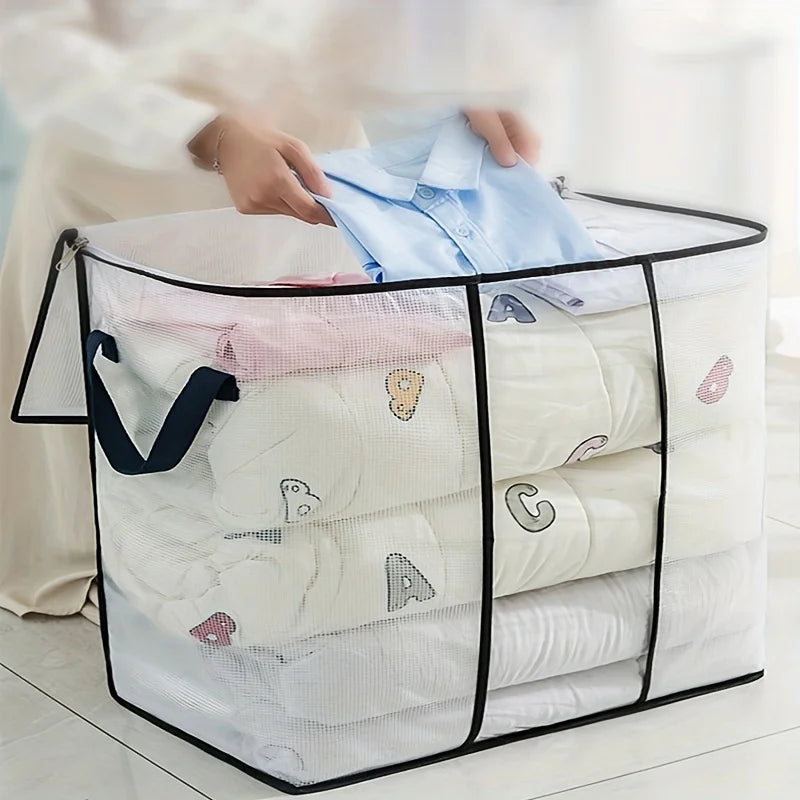 Large Transparent Zipper Storage Bag – Clothes & Bedding Storage Bag SPOT