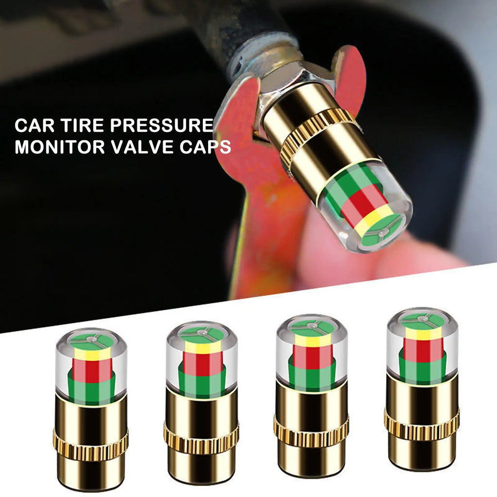 4-Pack Tire Pressure Indicator Valve Caps – Color Alert Tire Pressure Caps SPOT